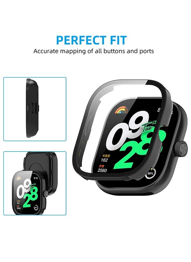 X-level Screen Protector Cover Case for Xiaomi Redmi Watch 4 , Hard PC Cover HD Tempered Screen Protector Case Ultra Slim Anti-Scratch Full Coverage Proctective Watch Accessories for Redmi Watch 4 Smartwatch  - Image 5