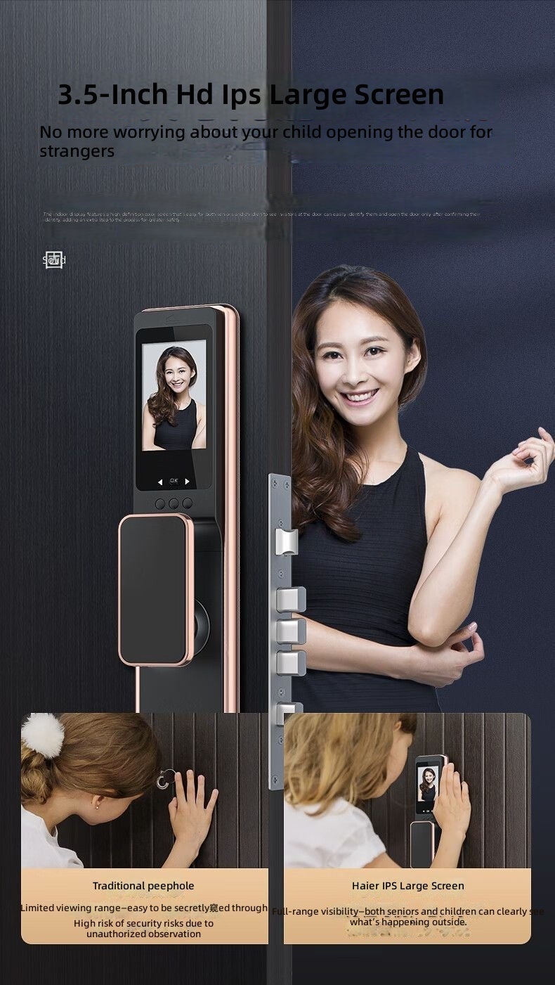 Haier V20 2026 New Upgrade Smart Fingerprint Lock - Full Automatic with Video Doorbell and Password Entry - Image 5