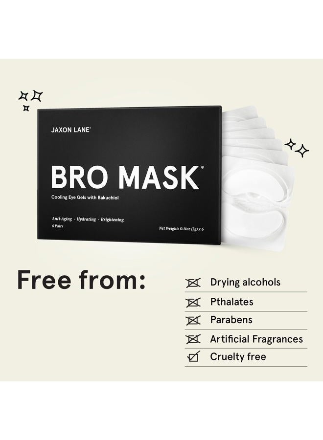 JAXON LANE BRO MASK Under Eye Gel Pads: Cooling Eye Patches for Dark Circles and Puffiness | Anti Aging Hydrogel Eye Patch Set w/ Bakuchiol, Green Tea, Hyaluronic Acid, Caffeine, Niacinamide/Vitamin B3 -6 Pairs - Image 5