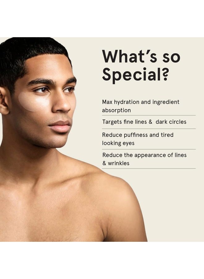 JAXON LANE BRO MASK Under Eye Gel Pads: Cooling Eye Patches for Dark Circles and Puffiness | Anti Aging Hydrogel Eye Patch Set w/ Bakuchiol, Green Tea, Hyaluronic Acid, Caffeine, Niacinamide/Vitamin B3 -6 Pairs - Image 4