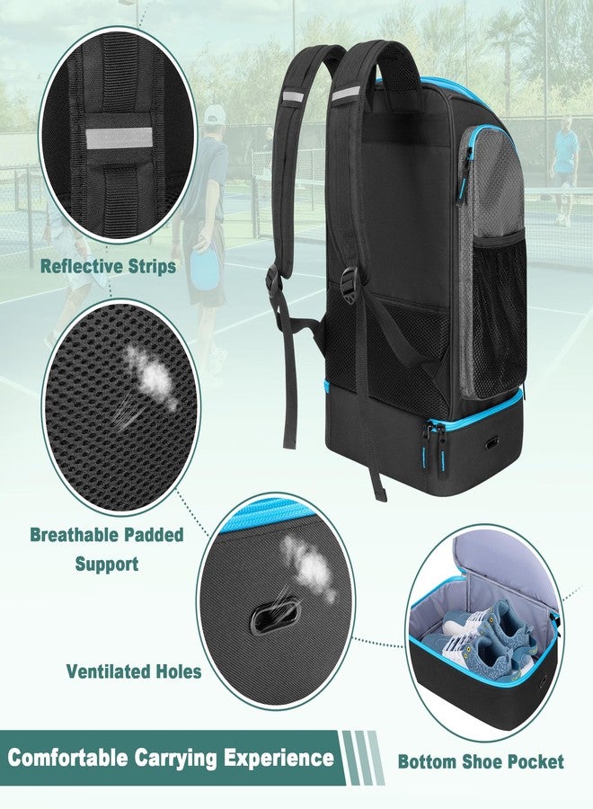 GOBUROS Pickleball Bags for Men Women, Pickleball Backpack for 4 Paddles with Shoe Compartment, Large Capacity Pickle Ball Equipment Bag, Grey - Image 4