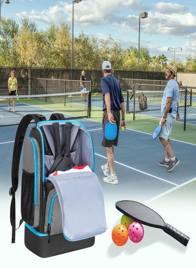 GOBUROS Pickleball Bags for Men Women, Pickleball Backpack for 4 Paddles with Shoe Compartment, Large Capacity Pickle Ball Equipment Bag, Grey - Image 5