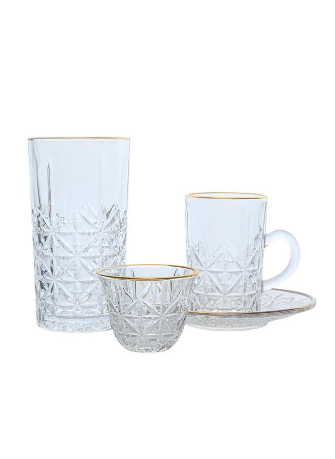 Alsaif Bialat Tea And Coffee Serving Set 30 Pieces Clear  - Image 1