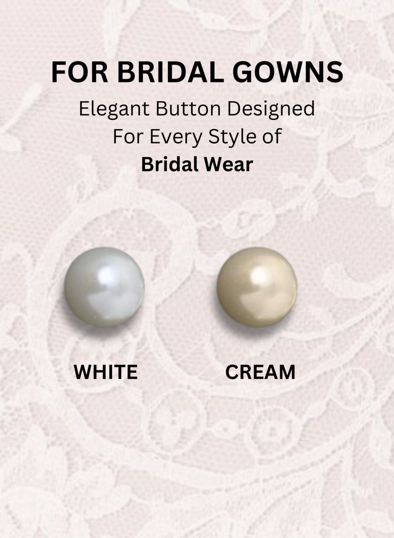 50x Premium Half Ball Pearl ons with Metal Shank - Bridal, Dressmaking, Abaya, DIY, 0.8MM (White)  - Image 3