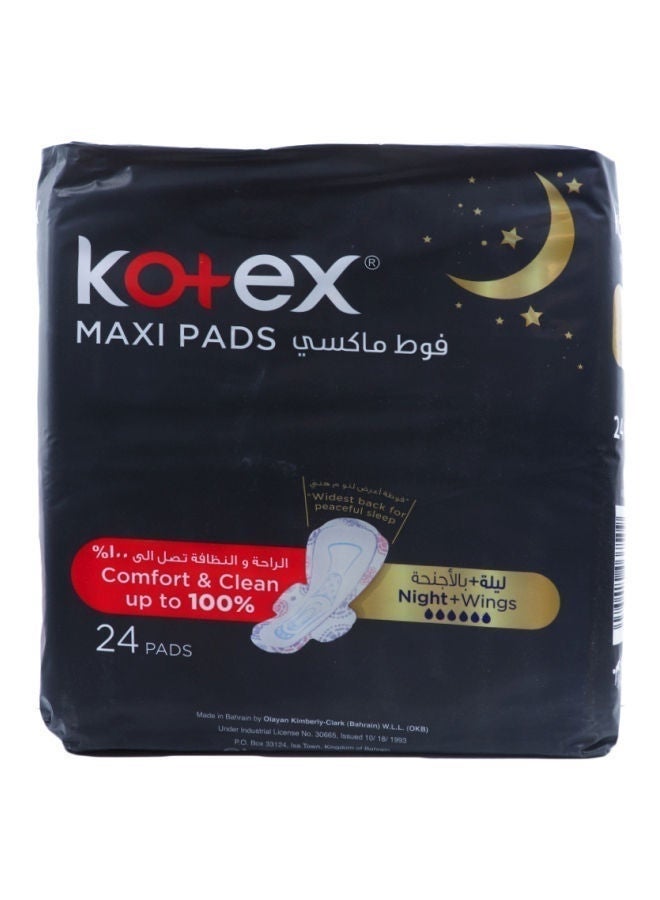 Kotex فوط ماكسي الليلية - 24 قطعة