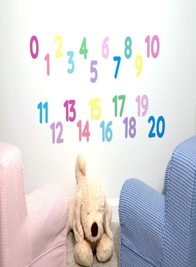 StikArt 3-inch Removable Peel & Stick Numbers 0-20 Wall Decals (Assorted Pastel Colors) - Image 2