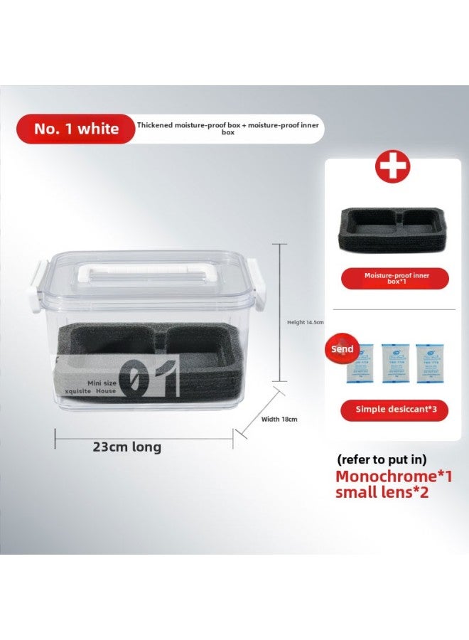 Camera Moisture-proof Box SLR Lens Drying Box Photographic Equipment Electronic Components Tea Collector Sealed Box-Color:No. 1 White + Moisture-proof Inner Box (comes With Desiccant/sealing Strip)⚑⚑  - Image 1