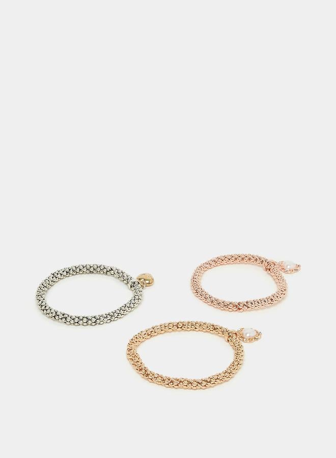 ستايلي طقم 3 أساور بقلب متدلي - Image 3