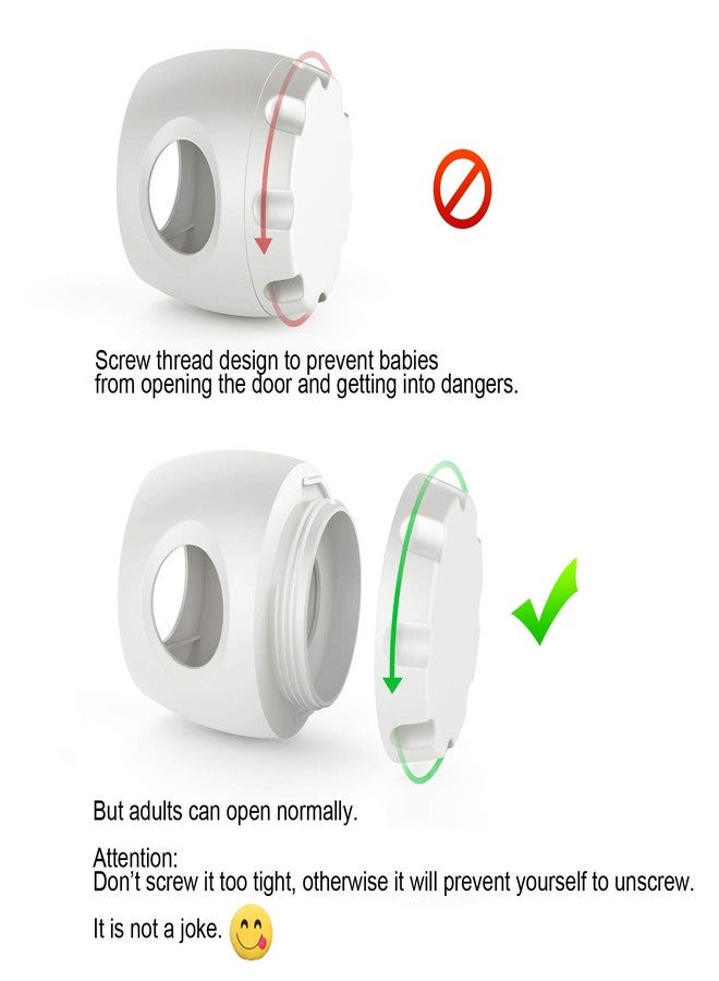 Uxoz Door Knob Safety Cover, 4 Pack Baby Safety Door Handle Cover, Screw Thread Design, Reusable, Reliable Solution to Prevent Kids from Popping Off The Covers - Image 2
