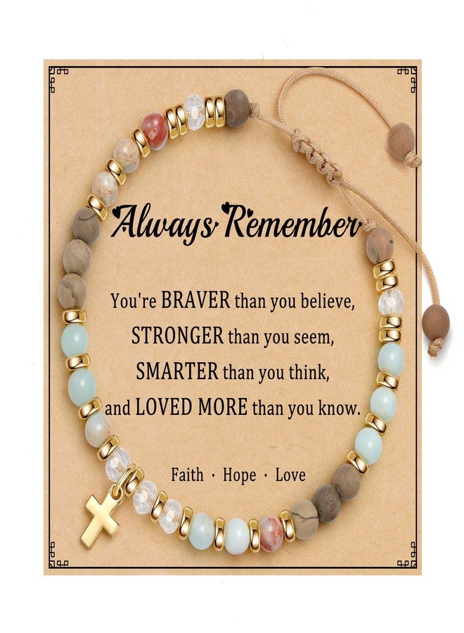 Sistble Easter Gifts Christian Bracelets for Women, Cross Charm Bracelet Friendship Gifts for Women Colorful Beaded Bracelets Catholic Baptism Gifts for Girl Communion Jesus Faith Blessing Gift - Image 1