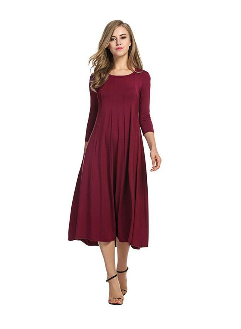 NIBEMINENT Women's Casual Loose Plain Long Dress  - Image 1