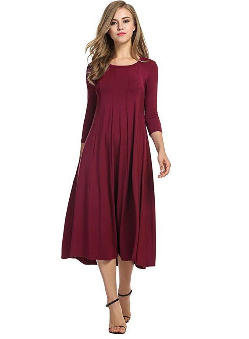 NIBEMINENT Women's Casual Loose Plain Long Dress  - Image 3