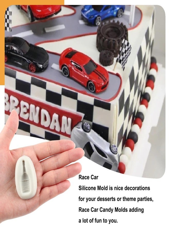 Sijiangmold Race Car Silicone Molds 3D Round Tire Fondant Mold Truck Wheel Silicone Mold For Cupcake Topper Cake Decorating Chocolate Candy Craft Gum Paste Set Of 6 - Image 3