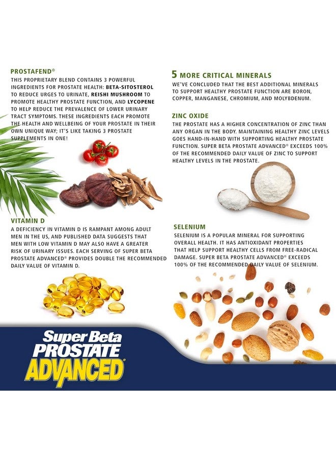 SUPER BETA PROSTATE سوبر بيتا بروستات متقدم - مكمل دعم البروستات لصحة الرجال (120 مضغ، عبوتين) - Image 2