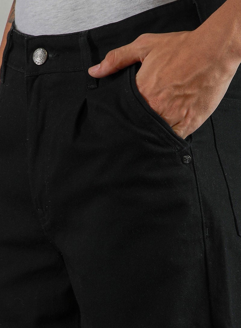 HIGH STAR Men's Black Straight Fit Clean Look Cotton Jeans  - Image 5