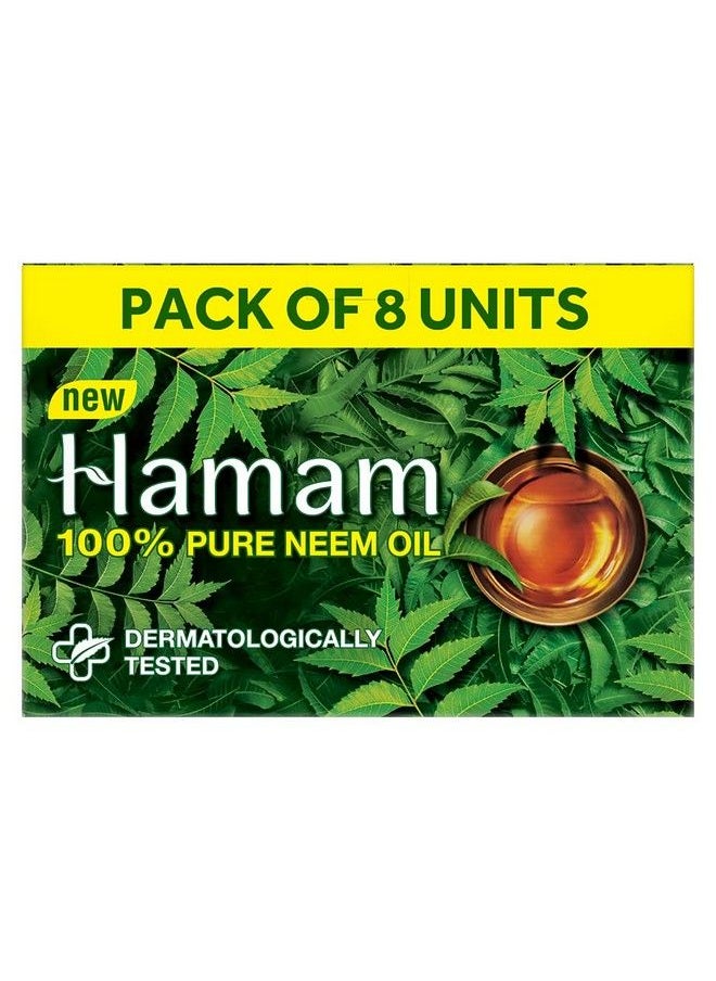 Hamam - Neem Tulsi & Aloe Vera Bathing Soap For Body 150 G (Combo Pack Of 8) Purifying Soap Bar With Pure Neem Oil And Best Of Natural Ingredients - Image 1