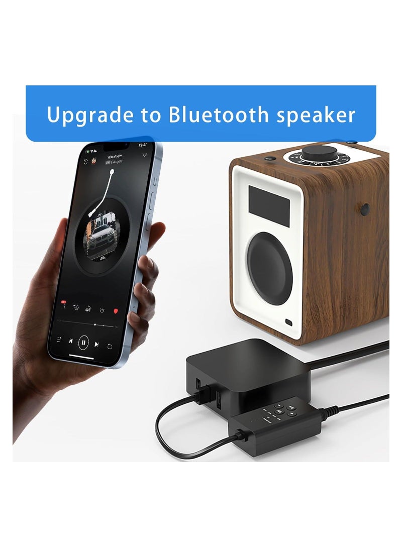 Digital Audio Converter, Bluetooth 5.2 Transmitter for TV, APT X Low Latency Multiple Interfaces Wireless Audio Adapter, for Two Headphones (AUX/RCA/Optical/Coaxial Audio Inputs), Plug and Play - Image 3