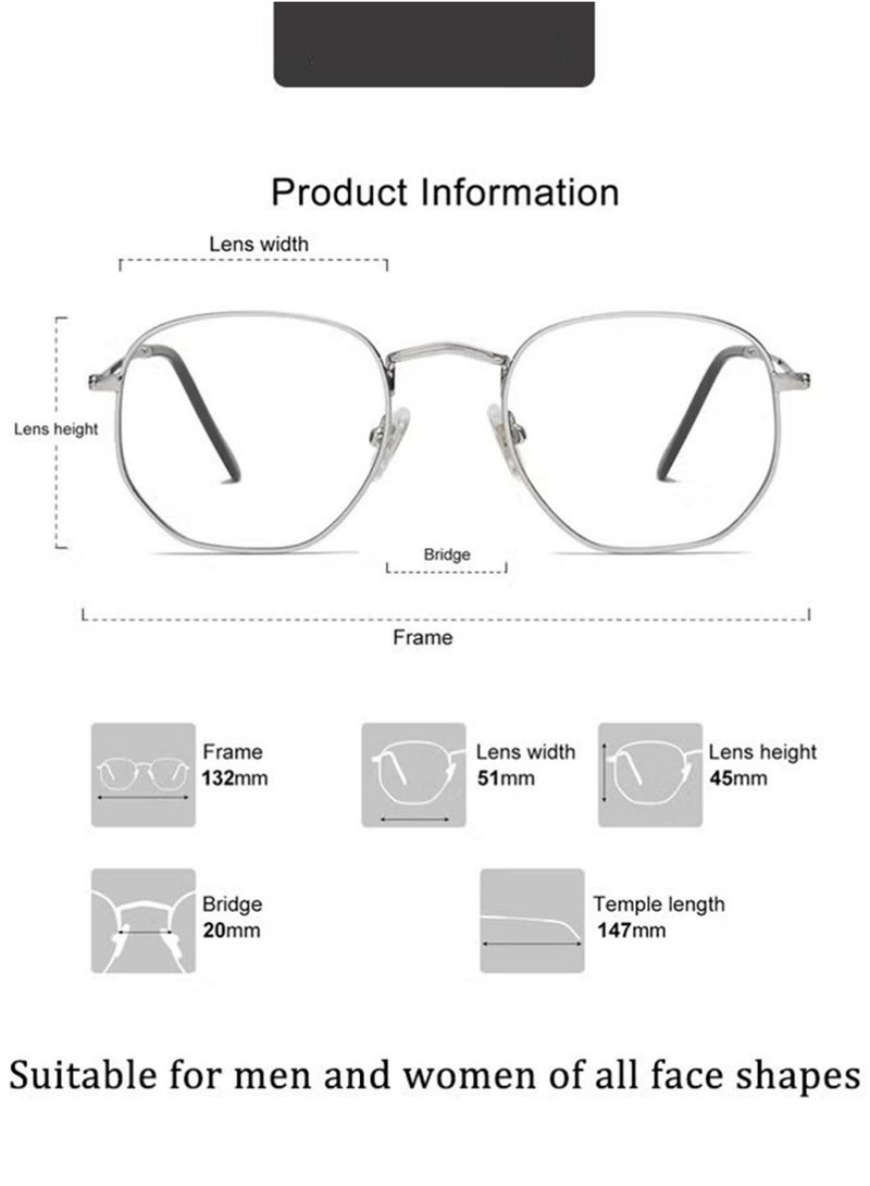 YOUGE 3Pcs Metal Blue Light Glasses for Men Women Square Clear Lens Eyeglasses Anti Blue Light Blocking Eye Glasses for Reading Gaming Computer Phone - Image 5
