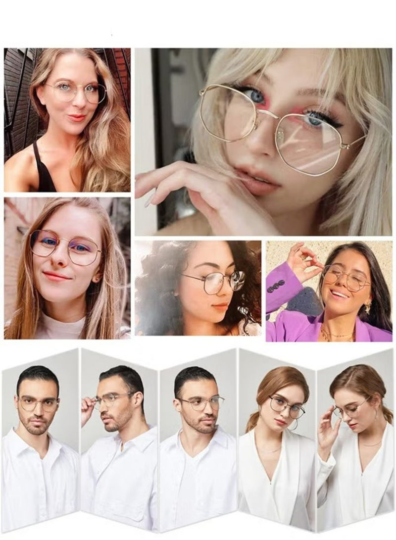 YOUGE 3Pcs Metal Blue Light Glasses for Men Women Square Clear Lens Eyeglasses Anti Blue Light Blocking Eye Glasses for Reading Gaming Computer Phone - Image 4