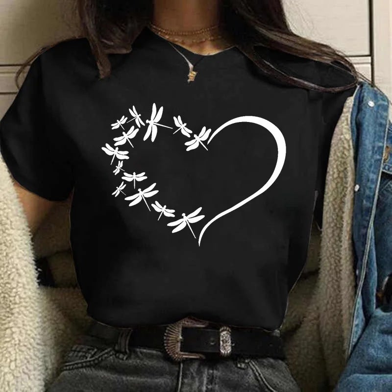 Independent Station Love Dragonfly Printed Ladies T-Shirt - Image 1