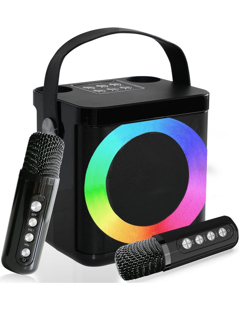 SU.YOSD - NEW Karaoke Machine with 2 Wireless Microphones, Portable Bluetooth Karaoke Set for Children Adults with Voice Changing Effects & LED Lights Boys Girls Gifts Home Party - Image 1