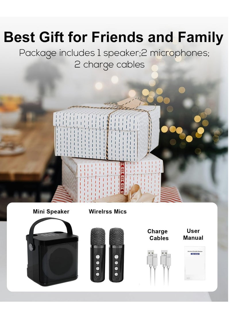 SU.YOSD - NEW Karaoke Machine with 2 Wireless Microphones, Portable Bluetooth Karaoke Set for Children Adults with Voice Changing Effects & LED Lights Boys Girls Gifts Home Party - Image 1