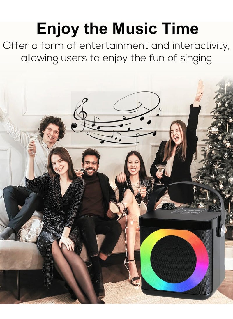 SU.YOSD - NEW Karaoke Machine with 2 Wireless Microphones, Portable Bluetooth Karaoke Set for Children Adults with Voice Changing Effects & LED Lights Boys Girls Gifts Home Party - Image 1