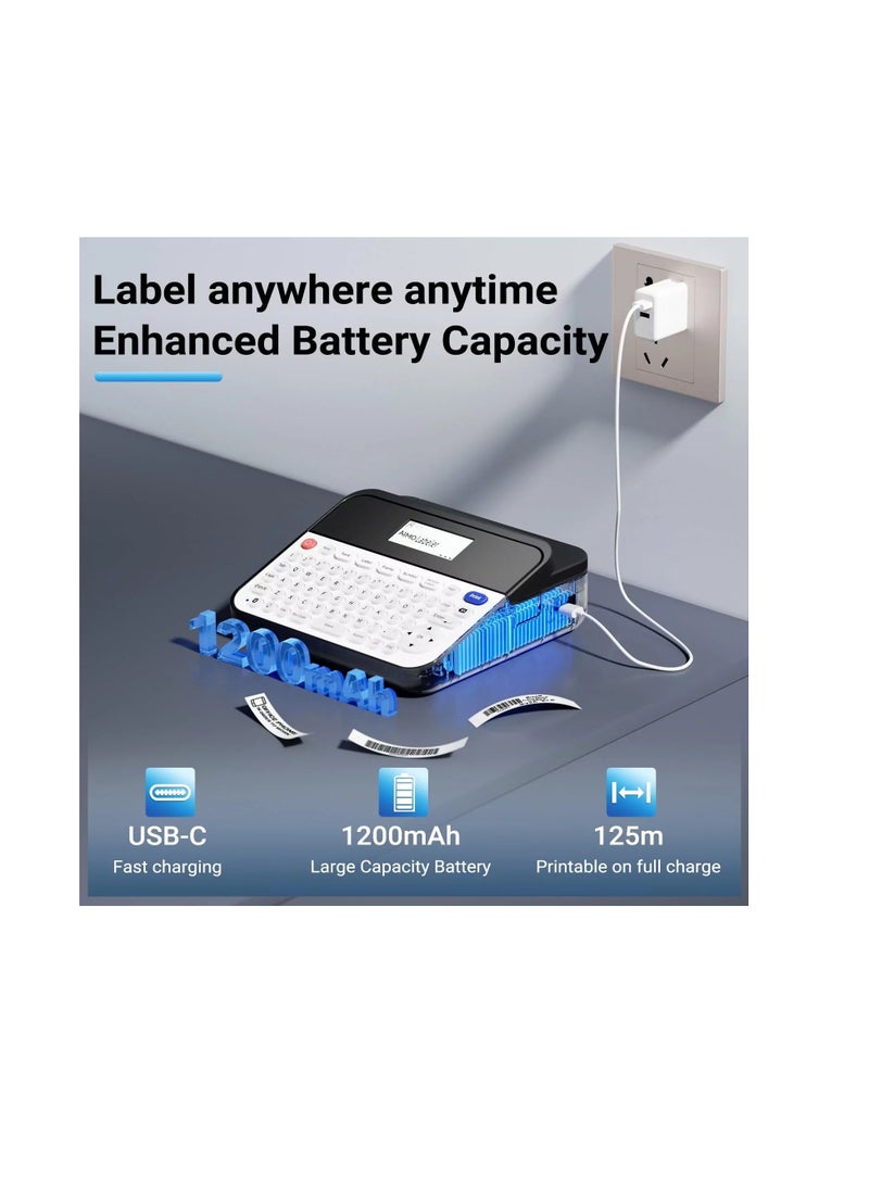 AIMO D480BT ­ Keyboard Label Printer Label Maker Machine with-Tape D480BT Bluetooth Rechargeable Label Maker with . - Image 3
