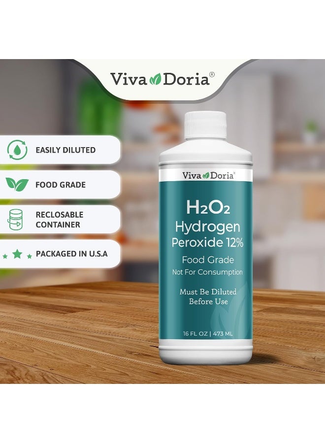 Viva Doria 12% H2O2 Hydrogen Peroxide - Food Grade (470ml) - Image 2