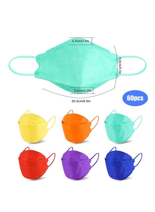 NiHealth NiHealth 60PCS KF94 Disposable Face Masks for Adults, Tomorotec Solid Bright Colors 3D Shape Mask Bulk Pack (6 Colors)  - Image 5