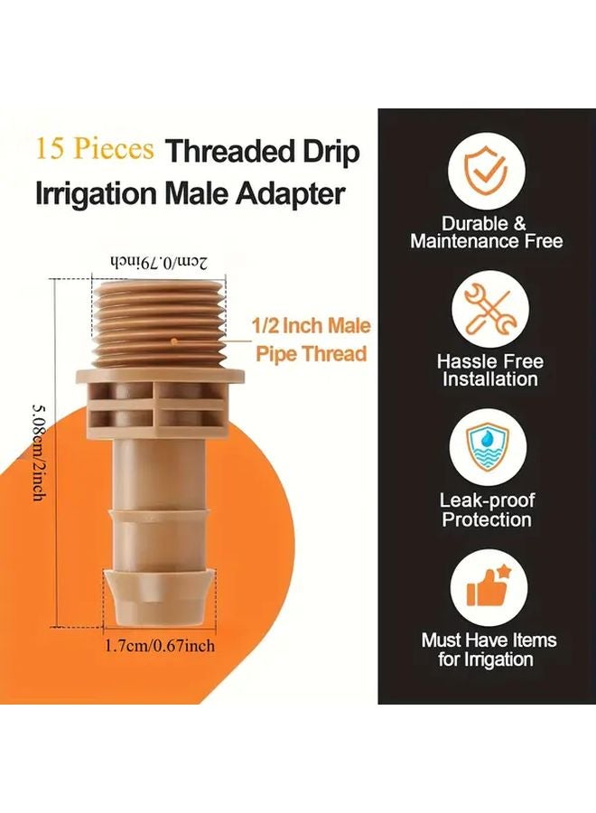 15Pcs 1 2 Inch PVC Drip Irrigation Adapter Fittings For American European Hoses - Image 5