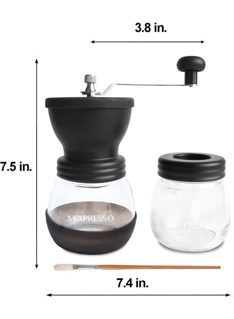 كيلا مطحنة قهوة يدوية، مطحنة توابل يدوية، برطمانات زجاجية، نتوءات سيراميك، طحن قابل للتعديل، سهلة التنظيف، تصميم محمول صغير الحجم، مجموعة من 3 قطع، فولاذ - Image 2