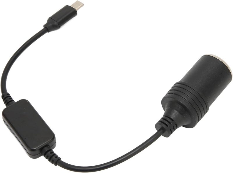 جياو محول طاقة من USB-C بجهد 5 فولت إلى مقبس ولاعة السجائر بجهد 12 فولت، كابل تمديد بطول 11.8 بوصة - Image 1