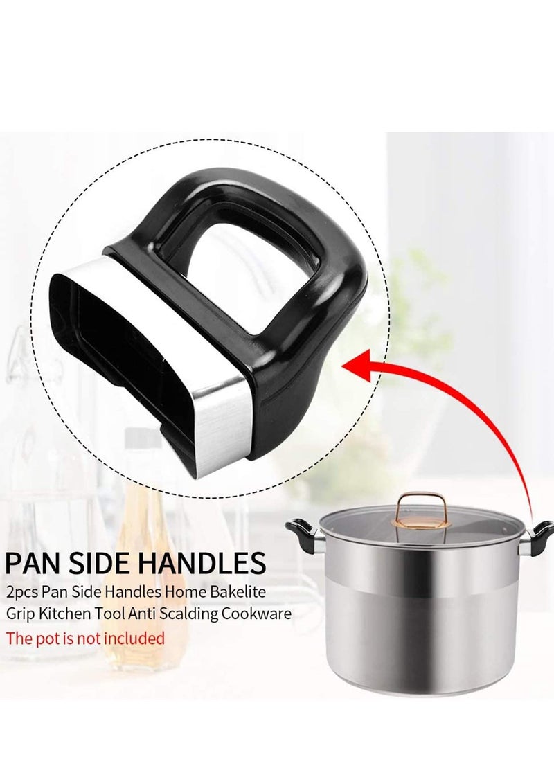 SYOSI 4 Pack Pot Short Side Handles Handle Metal Pressure Pan Ear Replacement Cooker Steamer Sauce Black Suitable For 2 Or 1 Hole Type  - Image 3