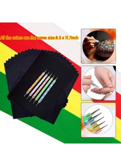 Oubaka 100 Sheets Carbon Transfer Paper Tracing Paper Carbon Graphite Copy Paper With 5 Pieces Embossing Styluses Stylus Dotting Tools For Wood Paper Canvas And Other Art Surfaces 8.3 X 11.7Inch  - Image 3