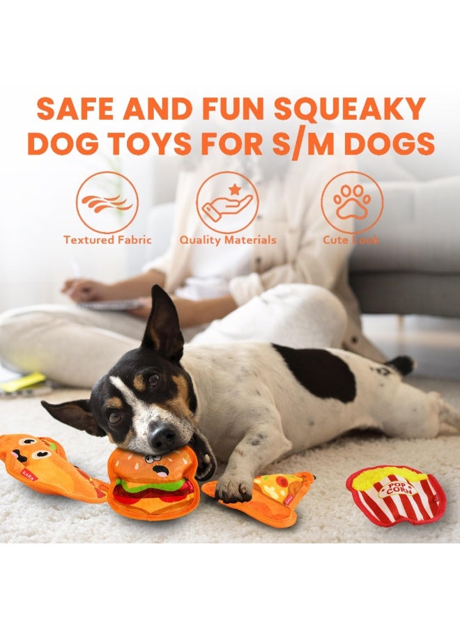general 4 Pack No Stuffing Squeaky Dog Toys – Crinkle Plush Chew Toys for Small Medium Large Dogs – Interactive Food-Shaped Toys with Squeakers for Boredom, Teething, and Training - Image 2