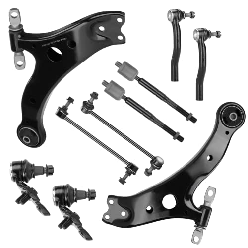 AEagle 10PCS for 2002-2003 Toyota Camry Lexus ES300 Front Lower Control Arm w/Ball Joint + Tie Rod Ends + Sway Bar Left & Right Suspension Kit K620334 K620333 K90346 K90347 EV420 ES3600 ES3601 K90344 - Image 1