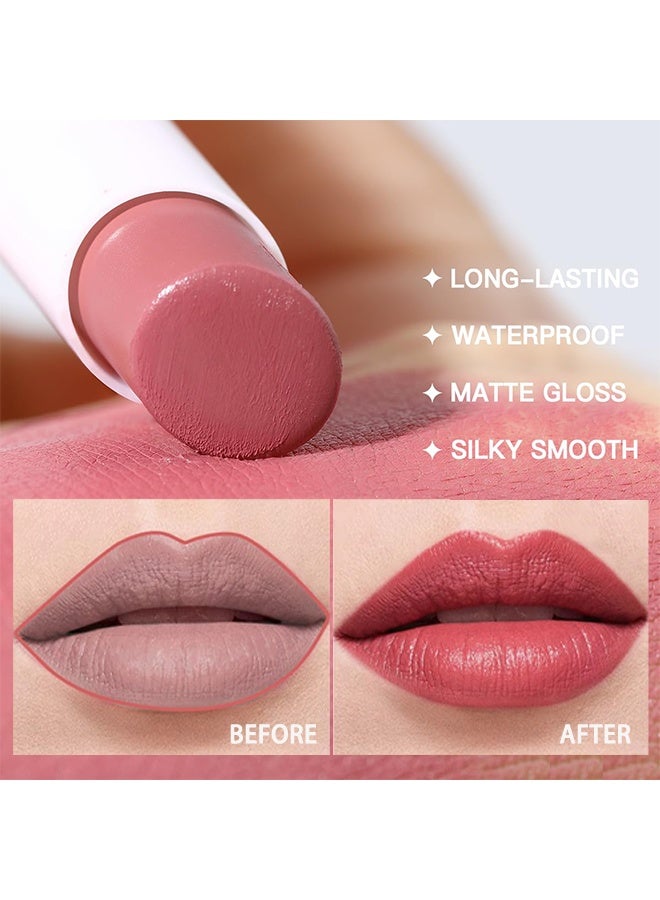 Ushas 2 in 1 Lipstick & Lipliner -Matte Nude Waterproof Lipstick for Women Lip liner Set Long Lasting Lipstick, Matte Lipstick Pen with Lip Liner Set Makeup Kits (06) - Image 4