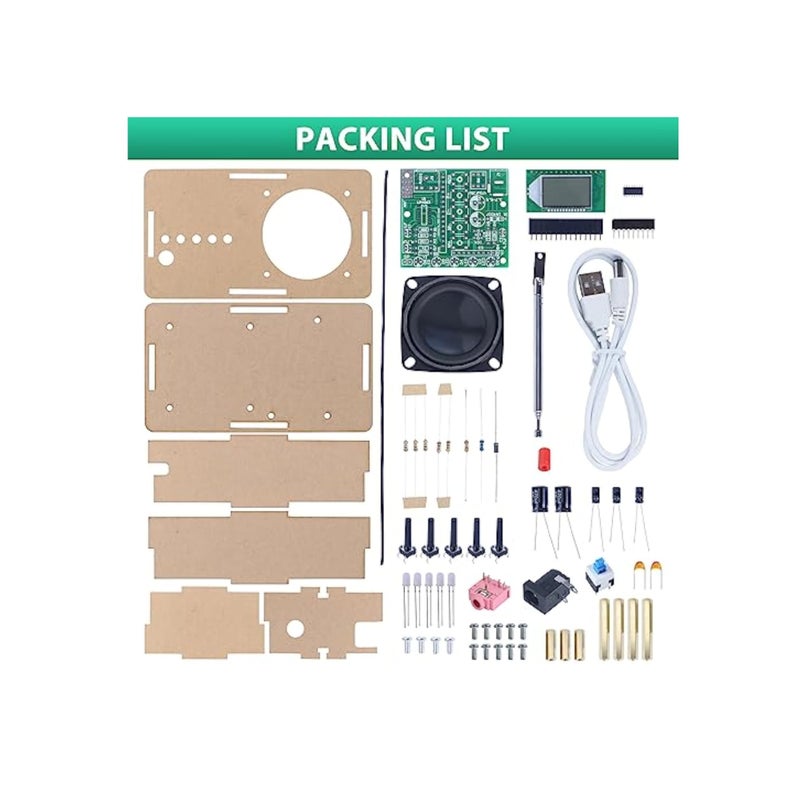 SOLARAE Soldering Project Radio, FM Radio Kit, Radio Assembly Kit, with LED Flashing Light, DIY Radio Kit with Headphone Jack LCD Display, Soldering Practice Kit FM 76-108MHz, Learning Teaching STEM Education - Image 2