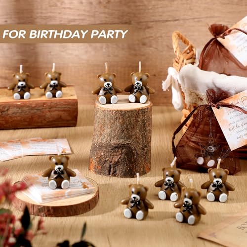 MTLEE 20 Set Bear Shaped Candles Baby Shower Favors 20 Bear Candles for Guests with 20 Thank Tags and 20 Return Gift Bags for Bear Party Supplies Decorations - Image 4
