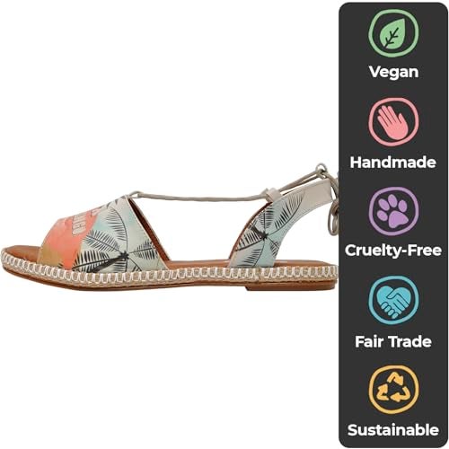DOGO Gladiator Sandals for Women - Vegan and Handmade Strappy Sandals for Women, Be A Flamingo Design, Size 8.5 - Image 4