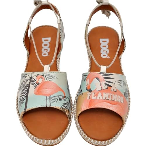 DOGO Gladiator Sandals for Women - Vegan and Handmade Strappy Sandals for Women, Be A Flamingo Design, Size 8.5 - Image 3
