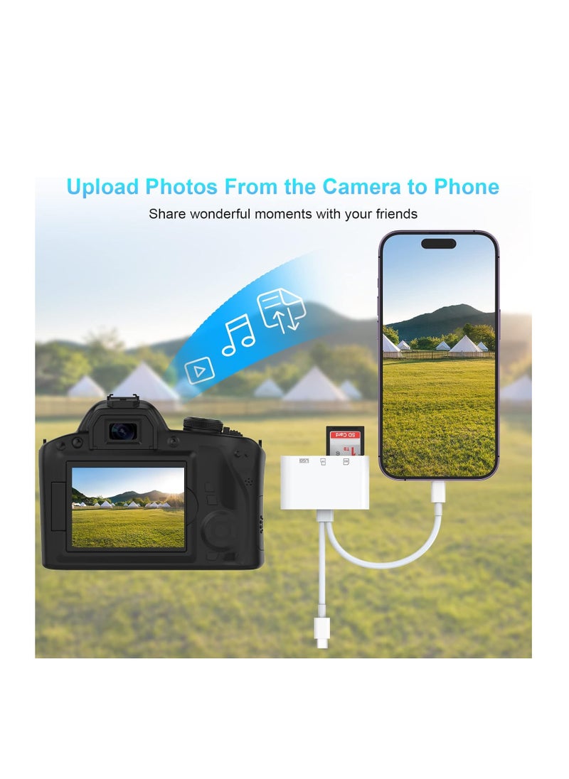 SYOSI - Rocketek SD Card Reader for iPhone/iPad Lightning  USB C Connector to SD/TF Adapter Memory Micro SDXC Micro SDHC SDXC SDHC SD Cards USB Disk iPhone/iPad/MacBook/Samsung - Image 1