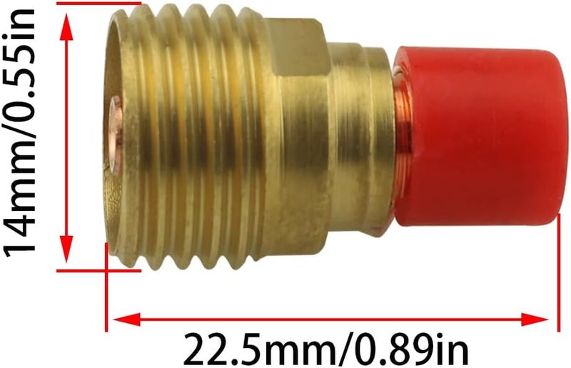 klarako 2pcs 45V44 Tig Welding Gas Lens Collet Bodies Gas Lens Collet Body Welding Equipment, Gold - Image 2