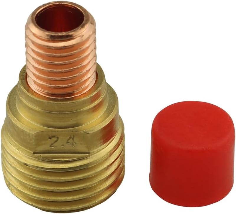 klarako 2pcs 45V44 Tig Welding Gas Lens Collet Bodies Gas Lens Collet Body Welding Equipment, Gold - Image 3