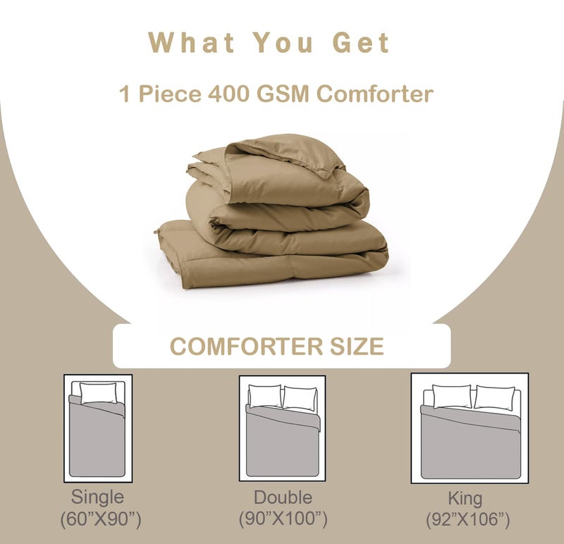 Grace Linen 400 GSM Heavy Winter Comforter for Single Size 60X90 Restful Sleep Soft Microfiber Single Size ComforterQuiltDuvetBlanket Single Size Sky Blue Color - Image 5