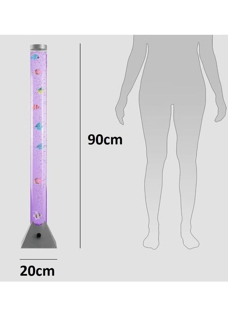 Raxoom 90CM Changing Water Tank Bubble Fish Floor Lamp Multicolours LED Aquarium Night Light For Kids Bedroom And Home Decoration - Image 2