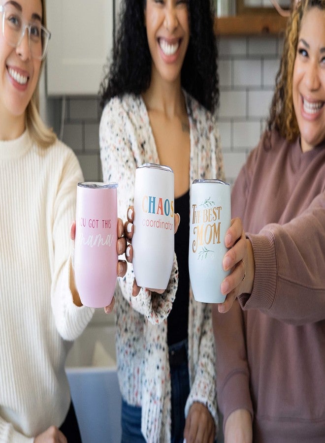 Pearhead Chaos Coordinator Stainless Steel Wine Tumbler with Press-In and Slide Locking Lid, Mother’s Day Stemless Wine Glass Tumbler Mug, New Mom Accessory, 12oz - Image 5