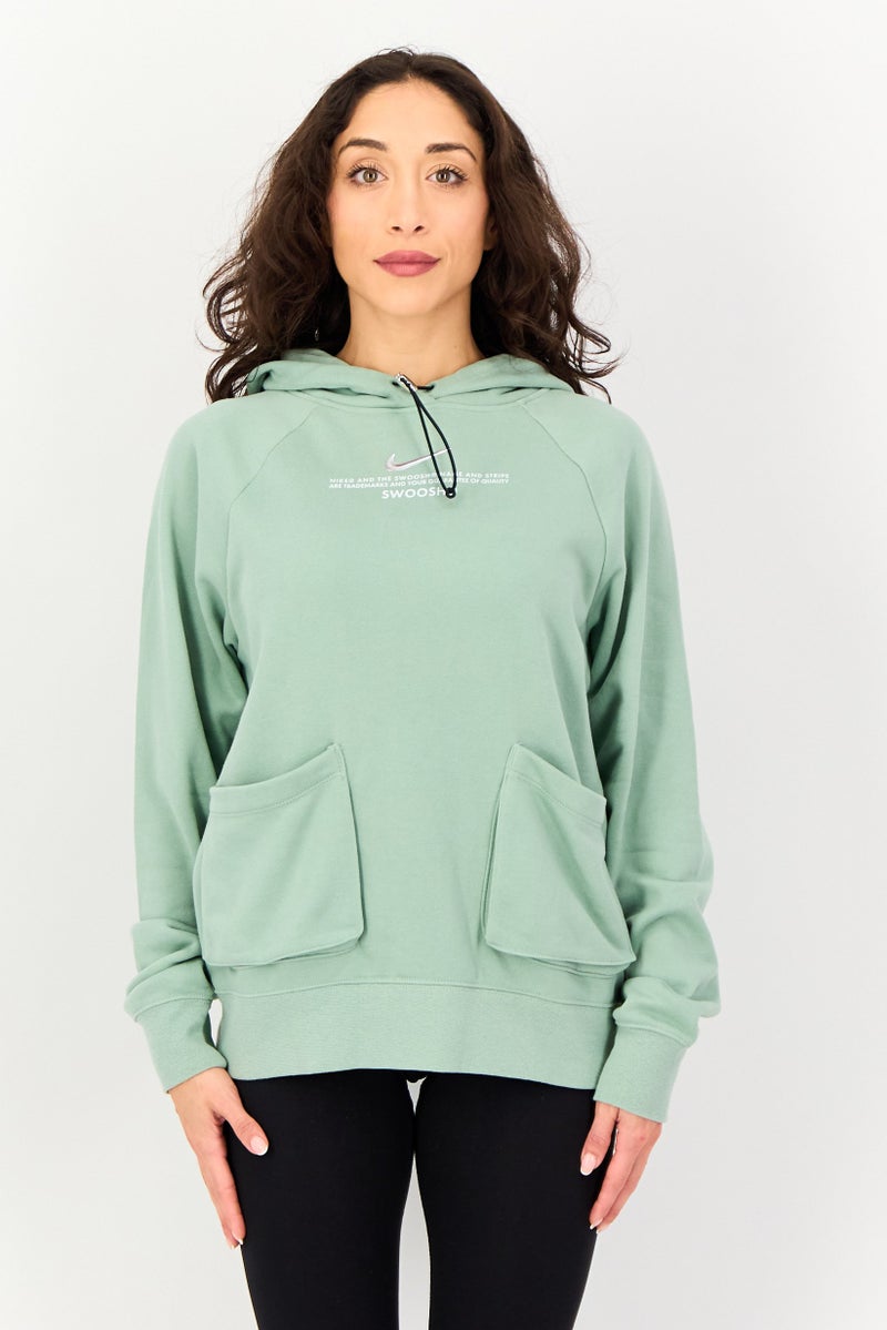 Nike هودي خارجي طويل الأكمام للنساء بحجم كبير، مريمية - Image 1