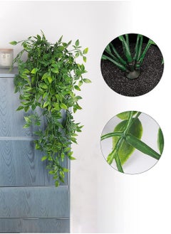 Arabest 85cm Potted Artificial Hanging Mandala Vine Plant with Realistic False Leaves For Home and Office Indoor and Outdoor Gardens Bookshelf  - Image 2
